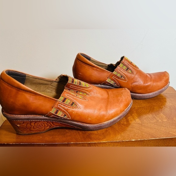 Spring Step L'Artiste Swedish Style‎ Clog Mule Cognac Leather Size 42 Festival - Picture 2 of 11